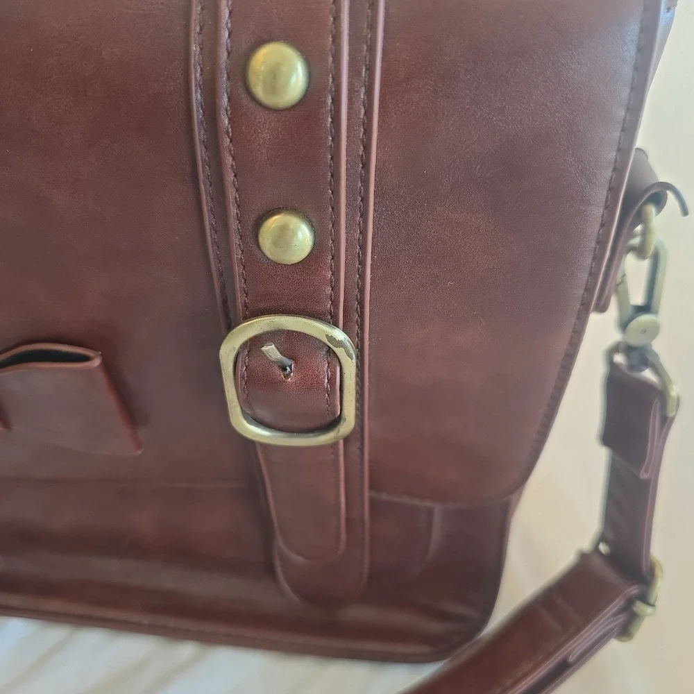 Ecosusi Women Faux-Leather Messenger Shoulder Satchel Weekender Bag Bow Accent
